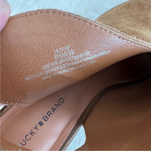 LUCKY BRAND Terif Topanga Tan Suede Leather Sandals Size 8.5 - Picture 8 of 9